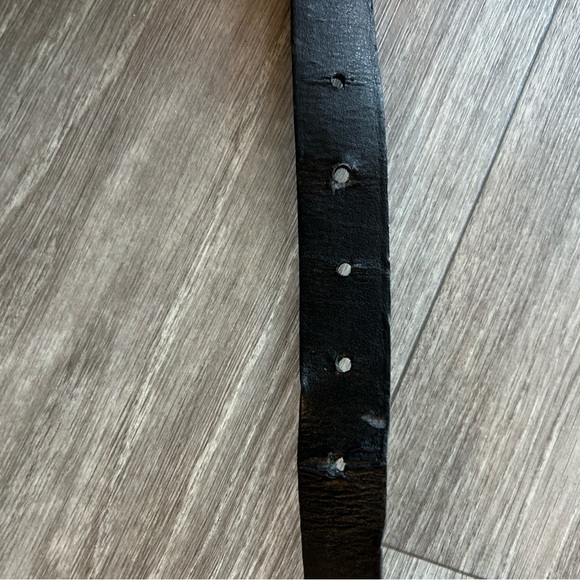 Vintage Ibel Genuine Leather Made in Italy Black Belt Silver Hardware S Luxury - Picture 13 of 13